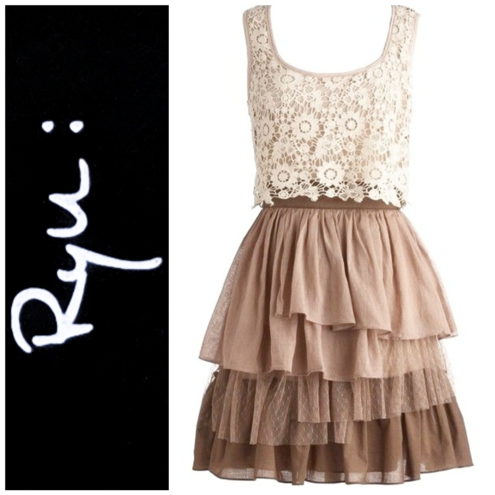 Modcloth Ryü Country Truffles Tiered Crochet Dress